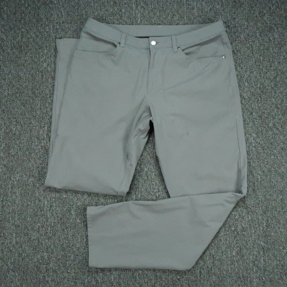 lululemon Pants Mens 34x32 Gray ABC Classic Fit 5 Pocket Trouser Straight *